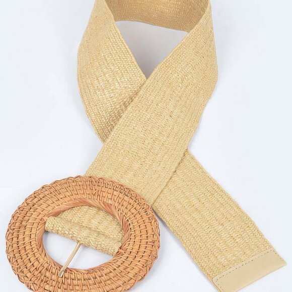 Oversized Bamboo Buckle Waist Elastic Belt main image 4